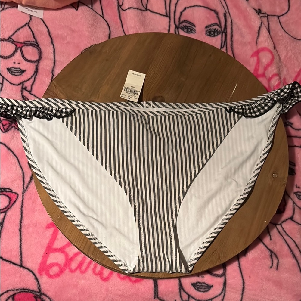 Aerie Striped Bikini Bottom with Ruffle Trim